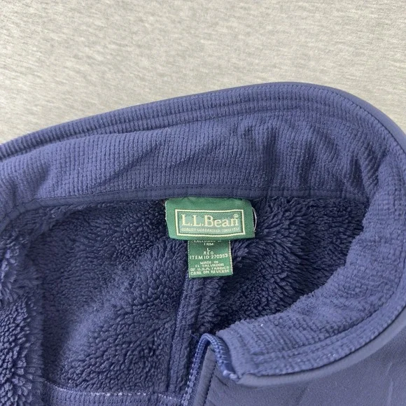 L.L. Bean Men's Full Zip Fleece Jacket Blue Size Large‎ Polyester Nylon Blend - Picture 5 of 9